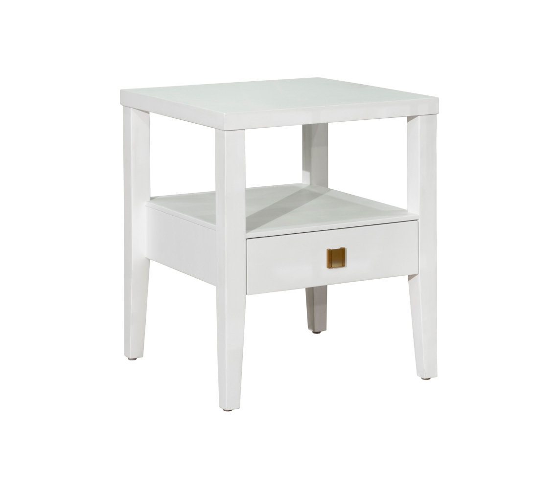 White Nadeau Solid Wood End Table with Storage 