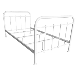 SMI-2645-288 Twin Curved Metal Bed - White/Black