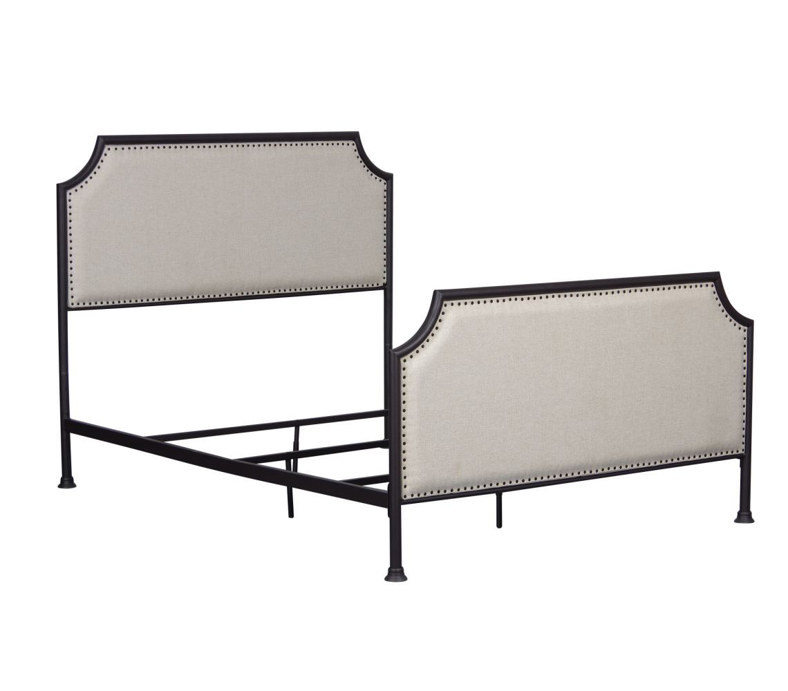 Beige One Box Metal Bed