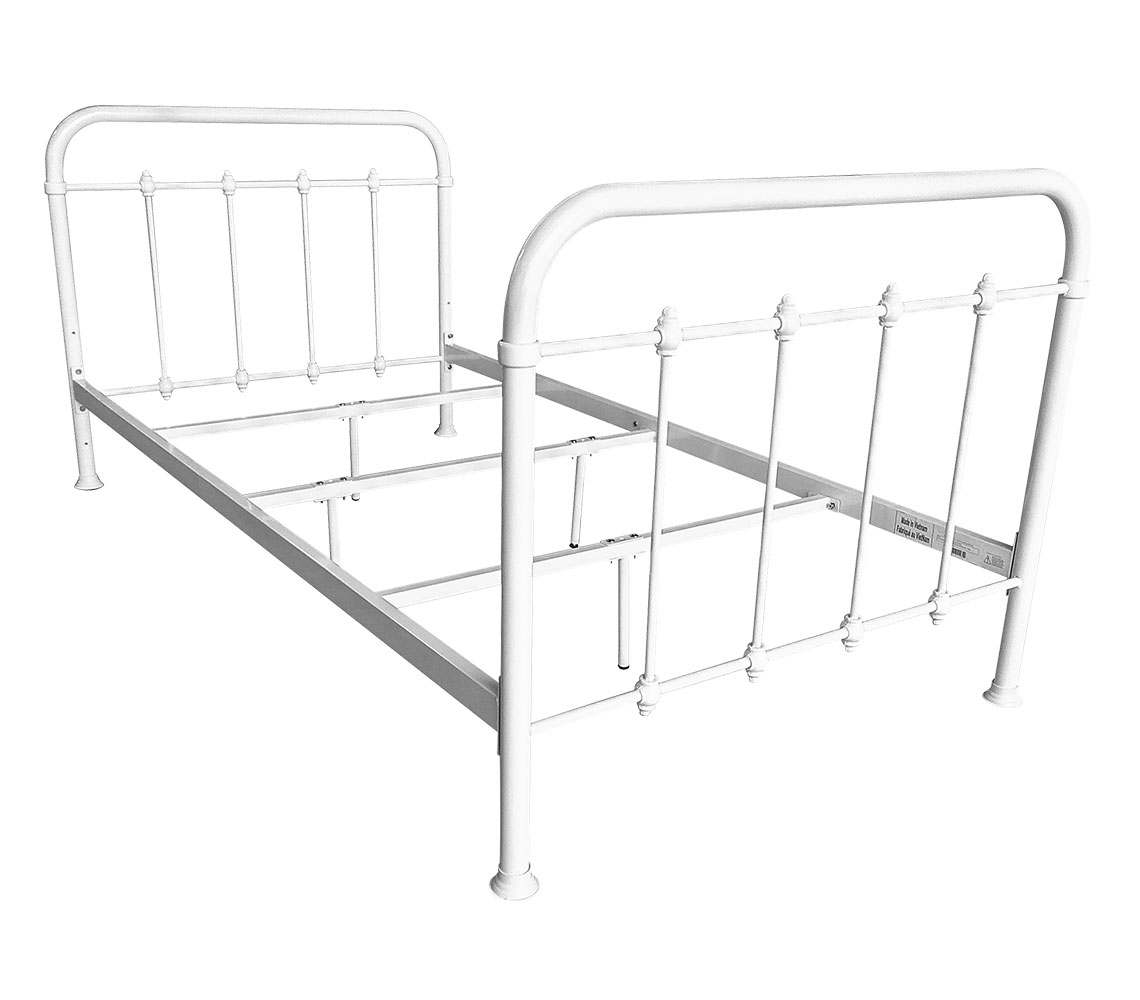 SMI-2645-288 Twin Curved Metal Bed - White/Black