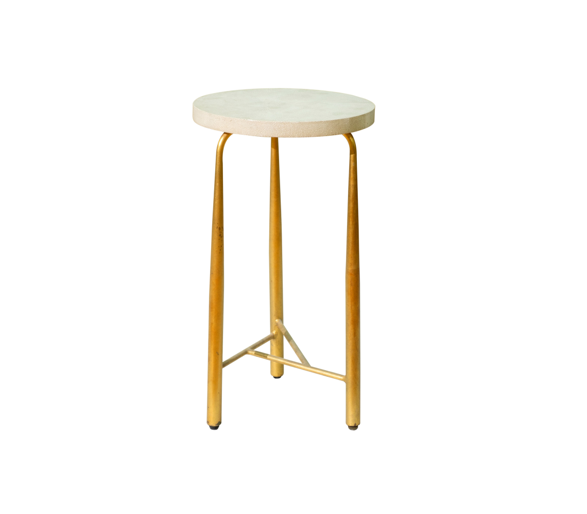 Rosedale Round Snake Skin End Table White