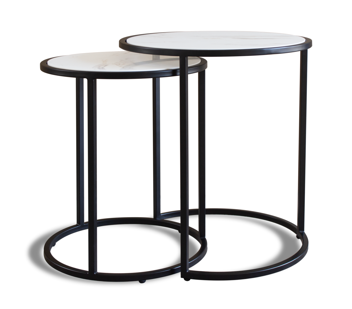 Calacatta Nest of Tables - Black