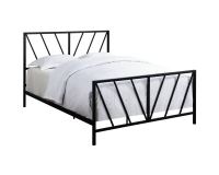 Chevron Gloss Black Metal Bed