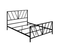 Chevron Gloss Black Metal Bed