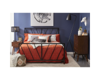 Chevron Gloss Black Metal Bed