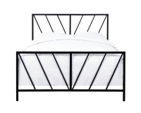 Chevron Gloss Black Metal Bed
