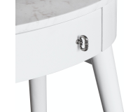 Mid Century Oval Wood Desk-White (H)