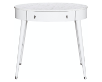Mid Century Oval Wood Desk-White (H)