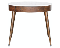 Mid Century Oval Wood Desk-White (H)