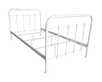 SMI-2645-288 Twin Curved Metal Bed - White/Black