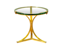 Metal & Tempered Glass Side End Table - Gold