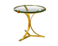 Metal & Tempered Glass Side End Table - Gold