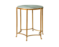 Brass Side Table with Marble Top