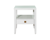 White Nadeau Solid Wood End Table with Storage 