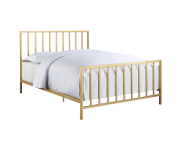  All-In-One Slat Metallic Gold Metal Bed