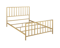  All-In-One Slat Metallic Gold Metal Bed