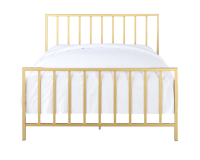  All-In-One Slat Metallic Gold Metal Bed
