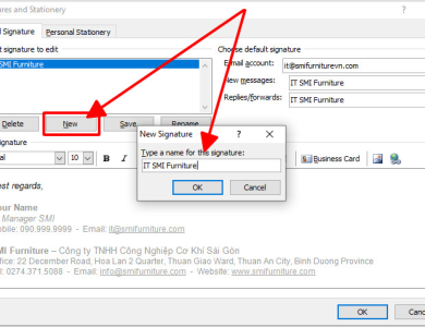 Cách tạo và thêm chữ ký cá nhân vào email OUTLOOK