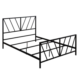 Chevron Gloss Black Metal Bed