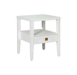 White Nadeau Solid Wood End Table with Storage 